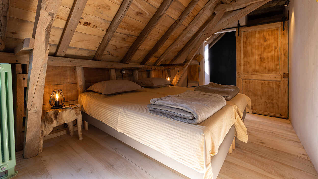 Slaapkamer in Vakantieverblijf Het Klaverhof