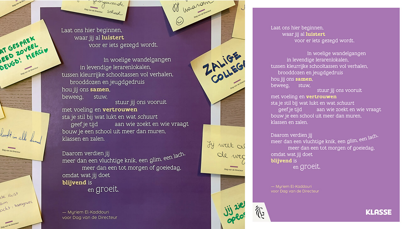 Dag van de Directeur: waardering die blijft hangen met dit gedicht