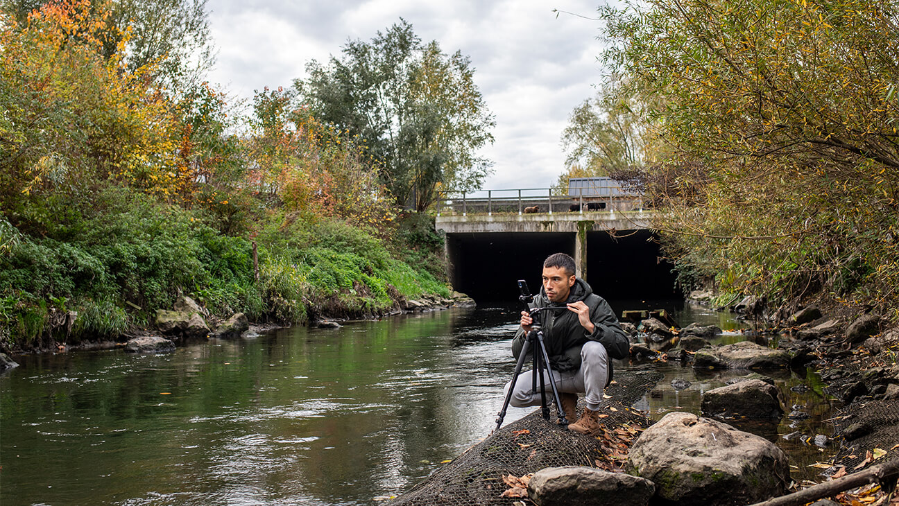 Fotograaf in het lasermuseum