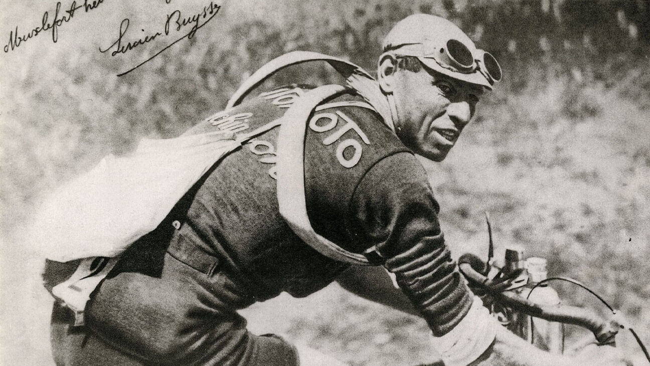 Oude foto van een Lucien Buysse, wielrenner