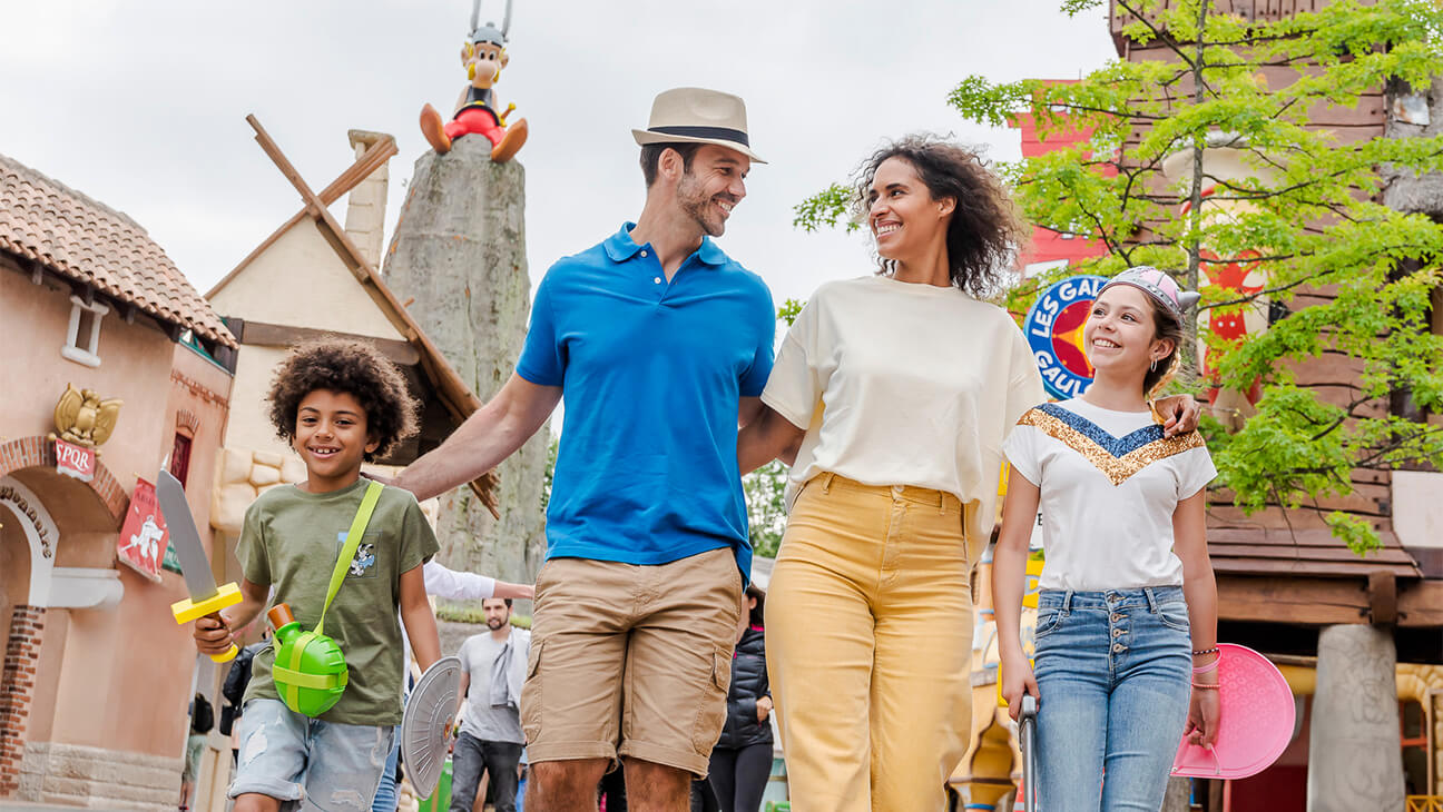 Gezin in Parc Astérix